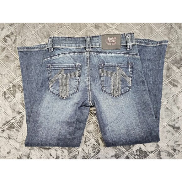 Rock Paper Sexy Denim Capri Jeans Women's Size 24 L 22 Stretch Dark Wash - Picture 1 of 10